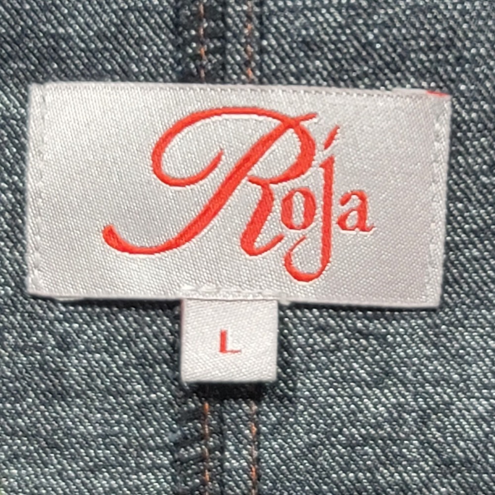 Roja Embroidered Denim Blazer Floral Back - Picture 3 of 13